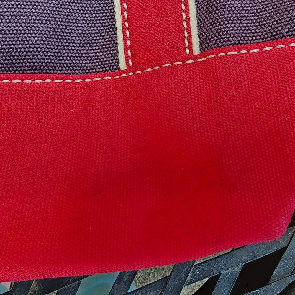 Lands' End Navy and Red Tote Bag - Picture 9 of 11